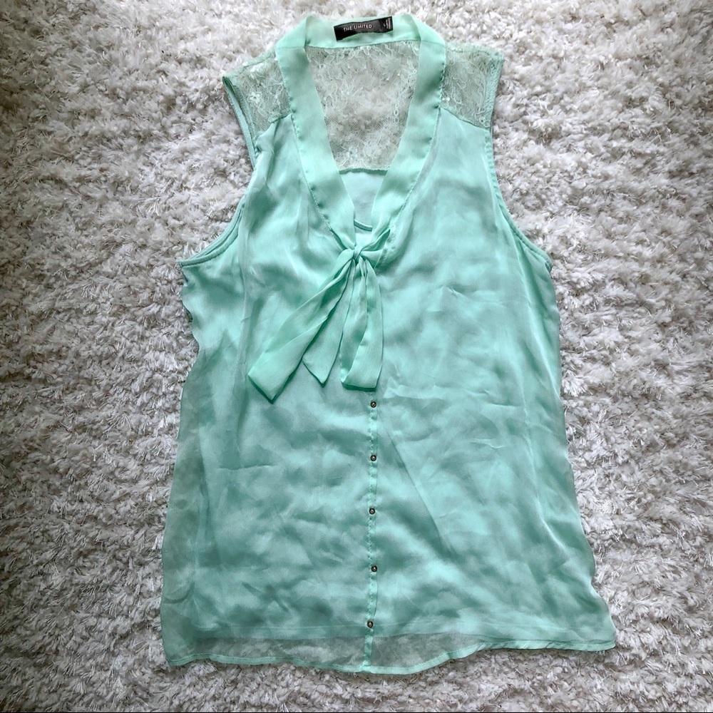 Lace Chiffon Tank | The Limited | Large